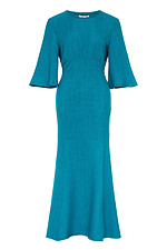 Сукня AMBERLY силуету Годе бірюзового кольору з пишними рукавами Garne 3042109 фото №8