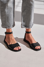 Women's black leather sandals  4206109 photo №5