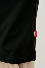 Черная хлопковая футболка с патриотическим принтом спереди GEN 9000110 фото №3