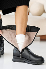 Женские зимние кожаные черевики черного цвета  2505111 фото №8