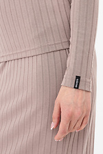 Beżowy, prążkowany sweter TUDAL Garne 3042111 zdjęcie №4