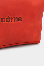 Маленькая сумка кросс - боди из натуральной кожи красного цвета с длинным ремешком Garne 3300111 фото №8
