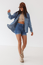 Blue denim shirt with long sleeves  4009111 photo №2