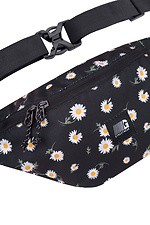 Черная поясная сумка бананка в мелкий цветочек с внешним карманом GARD 8011111 фото №2