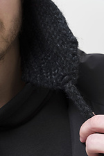 Men's Knitted Hat with Earflaps Weasley Black Without 8056111 photo №5