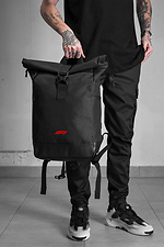 Herren-Schulrucksack mit Rolltop-Aufdruck, ohne F1-Rot-Print, Schwarz Without 8055112 Foto №2