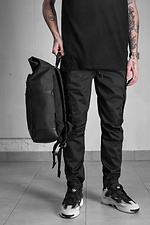 Herren-Schulrucksack mit Rolltop-Aufdruck, ohne F1-Rot-Print, Schwarz Without 8055112 Foto №3