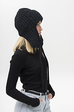 Жіноча В'язана Шапка Вушанка Weasley Black Without 8056112 фото №2