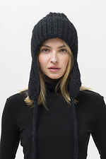 Weasley Black Women's Knitted Ushanka Hat Without 8056112 photo №4