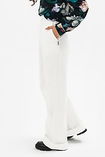 Straight trousers with arrows and cuffs, white Garne 3041113 photo №4