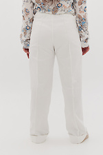Straight trousers with arrows and cuffs, white Garne 3041113 photo №10