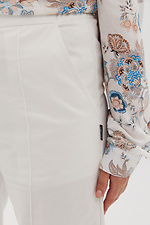 Прямые штаны со стрелками та отворотами белого цвета Garne 3041113 фото №11
