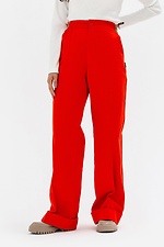Straight pants with arrows and cuffs in red Garne 3041114 photo №1