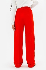 Straight pants with arrows and cuffs in red Garne 3041114 photo №3