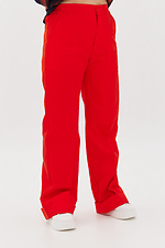 Прямые штаны со стрелками та отворотами красного цвета Garne 3041114 фото №6