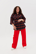 Straight pants with arrows and cuffs in red Garne 3041114 photo №7