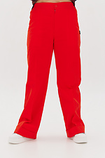 Straight pants with arrows and cuffs in red Garne 3041114 photo №8