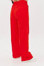 Прямые штаны со стрелками та отворотами красного цвета Garne 3041114 фото №9