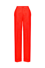 Прямые штаны со стрелками та отворотами красного цвета Garne 3041114 фото №10