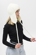 Женская Вязаная Шапка Ушанка Weasley White Without 8056114 фото №2