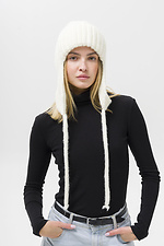 Женская Вязаная Шапка Ушанка Weasley White Without 8056114 фото №4