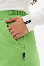 Прямі штани зі стрілками та відворотами зеленого кольору Garne 3041115 фото №5