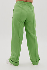 Straight pants with arrows and cuffs in green Garne 3041115 photo №10