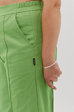 Straight pants with arrows and cuffs in green Garne 3041115 photo №11
