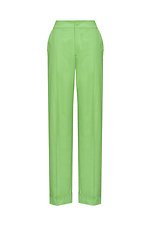 Straight pants with arrows and cuffs in green Garne 3041115 photo №12