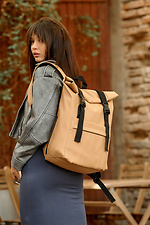 Жіночий великий рюкзак рол-топ бежевого кольору SamBag 8045115 фото №1