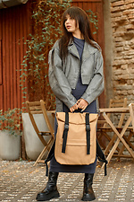 Жіночий великий рюкзак рол-топ бежевого кольору SamBag 8045115 фото №3