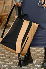 Жіночий великий рюкзак рол-топ бежевого кольору SamBag 8045115 фото №5