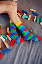 Pack of 3 pairs of multi-coloured cotton high socks M-SOCKS 2040116 photo №2