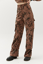 Szerokie sztruksowe spodnie bojówki WILMA z wysokim stanem i dużymi bocznymi kieszeniami Garne 3040116 zdjęcie №1