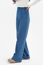 Straight trousers with arrows and cuffs, blue Garne 3041116 photo №1