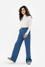 Straight trousers with arrows and cuffs, blue Garne 3041116 photo №2