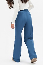 Straight trousers with arrows and cuffs, blue Garne 3041116 photo №3