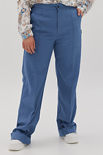 Straight trousers with arrows and cuffs, blue Garne 3041116 photo №5