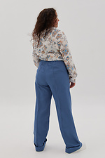 Straight trousers with arrows and cuffs, blue Garne 3041116 photo №8