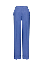 Straight trousers with arrows and cuffs, blue Garne 3041116 photo №10