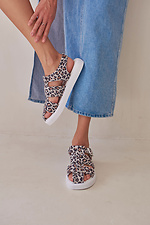 Leopard suede sandals with buckles on a white sole  4206116 photo №3