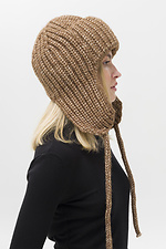 Weasley Brown Women's Knitted Hat with Earflaps Without 8056116 photo №2