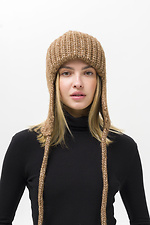 Weasley Brown Women's Knitted Hat with Earflaps Without 8056116 photo №4