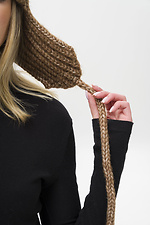 Weasley Brown Women's Knitted Hat with Earflaps Without 8056116 photo №6