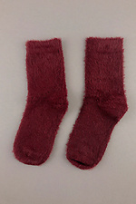Бордовые мохнатые носки на зиму SOX 8041117 фото №1