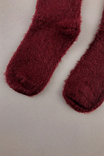 Бордовые мохнатые носки на зиму SOX 8041117 фото №2