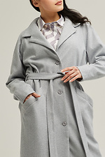 Stylowy kaszmirowy płaszcz na jesień z paskiem w pepitkę Garne 3039118 zdjęcie №5
