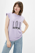 Хлопковая женская футболка с надписью Garne 9000118 фото №1