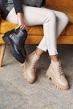 Beige massive boots for the winter made of genuine leather  8019119 photo №3