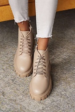 Beige massive boots for the winter made of genuine leather  8019119 photo №5